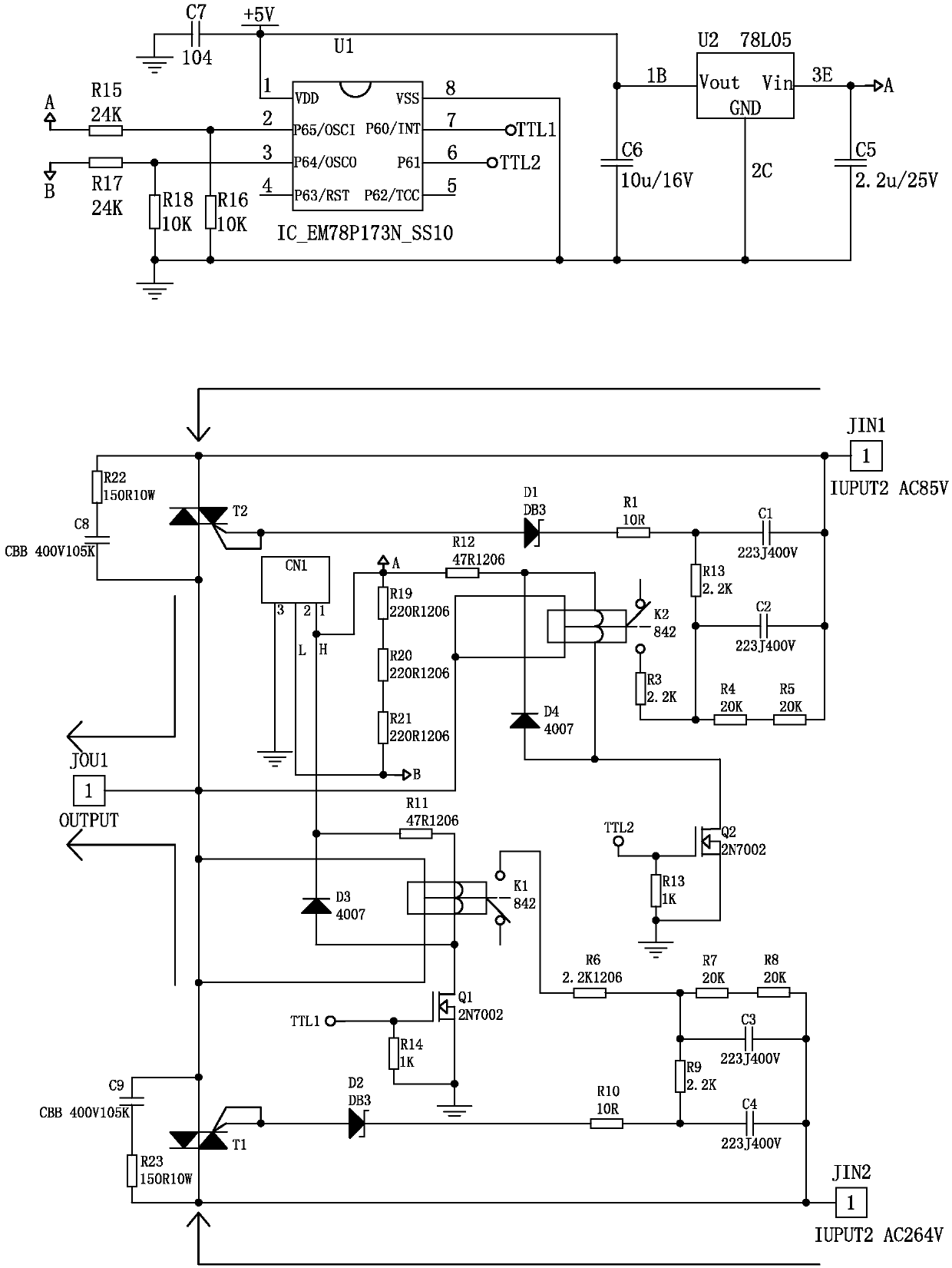 A control circuit for SCR multi-standby voltage switching