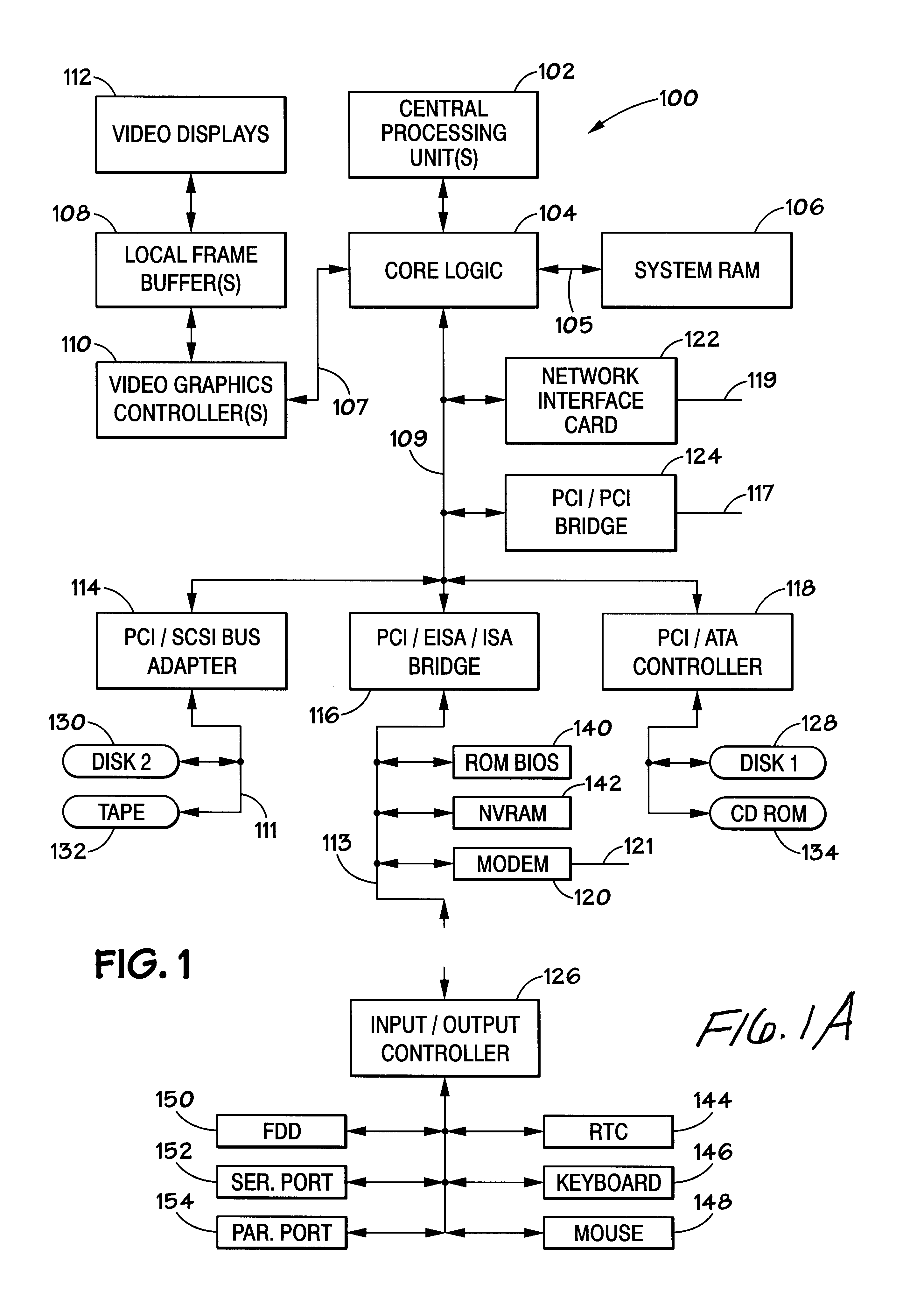 Computer bridge interfaces for accelerated graphics port and peripheral component interconnect devices