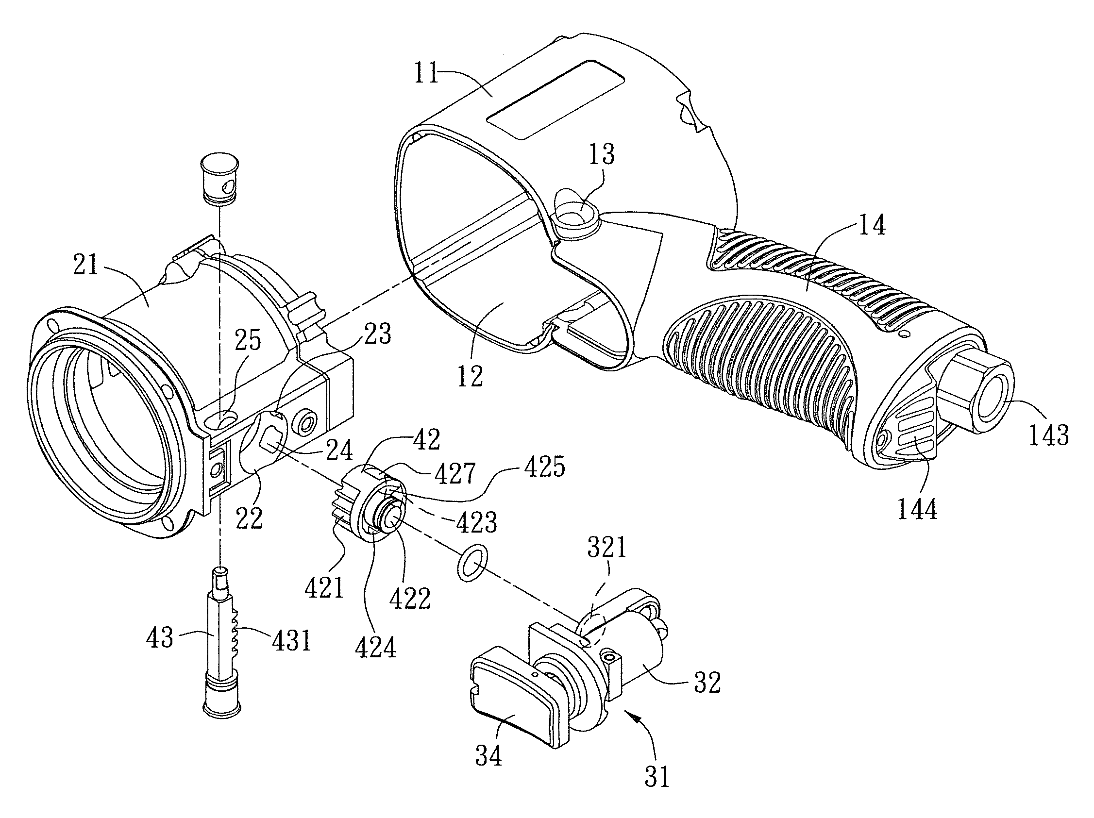 Impact wrench with improved redirection switch