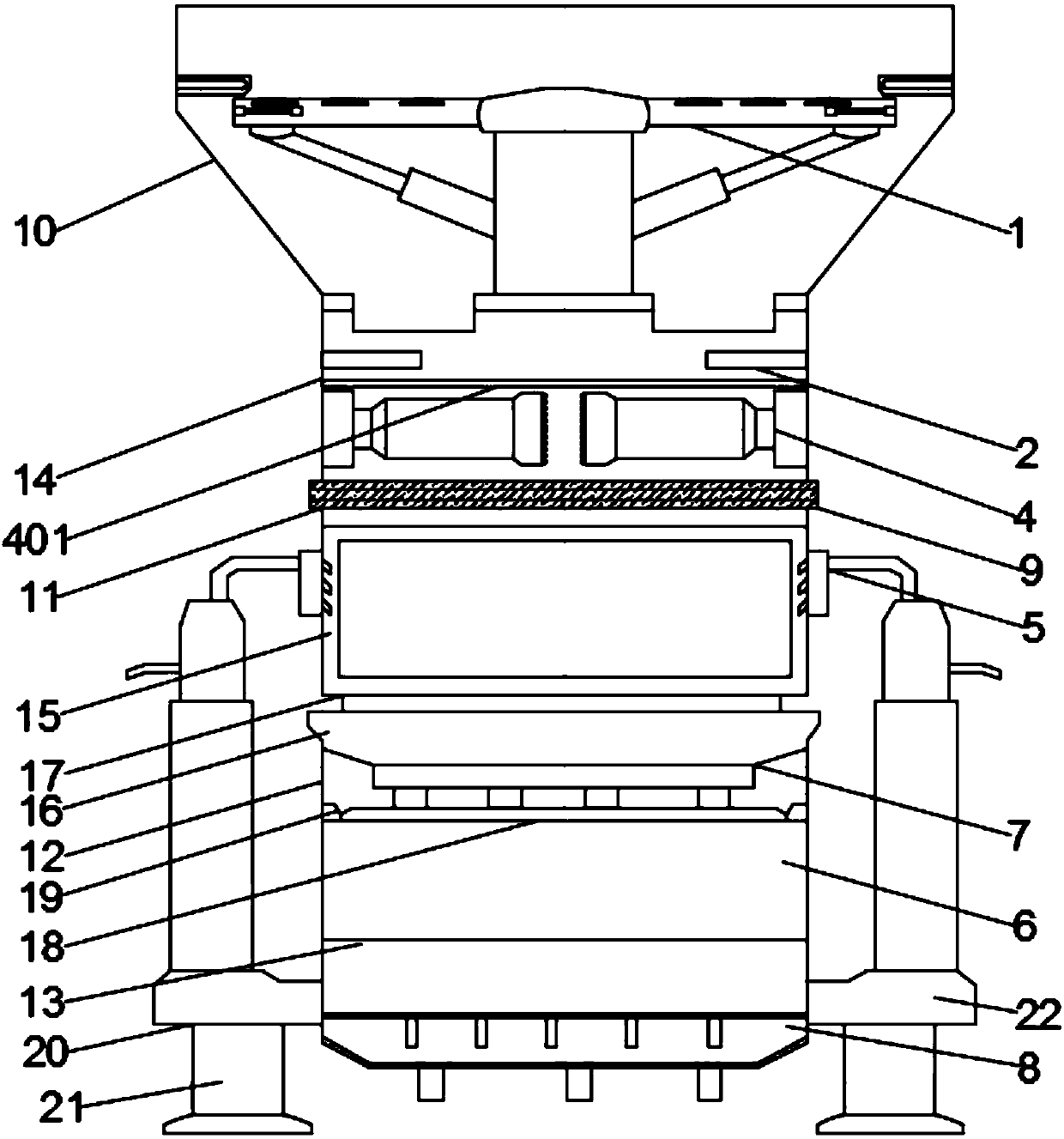 Raw material smashing and mixing-stirring processing mechanism for lithium battery production