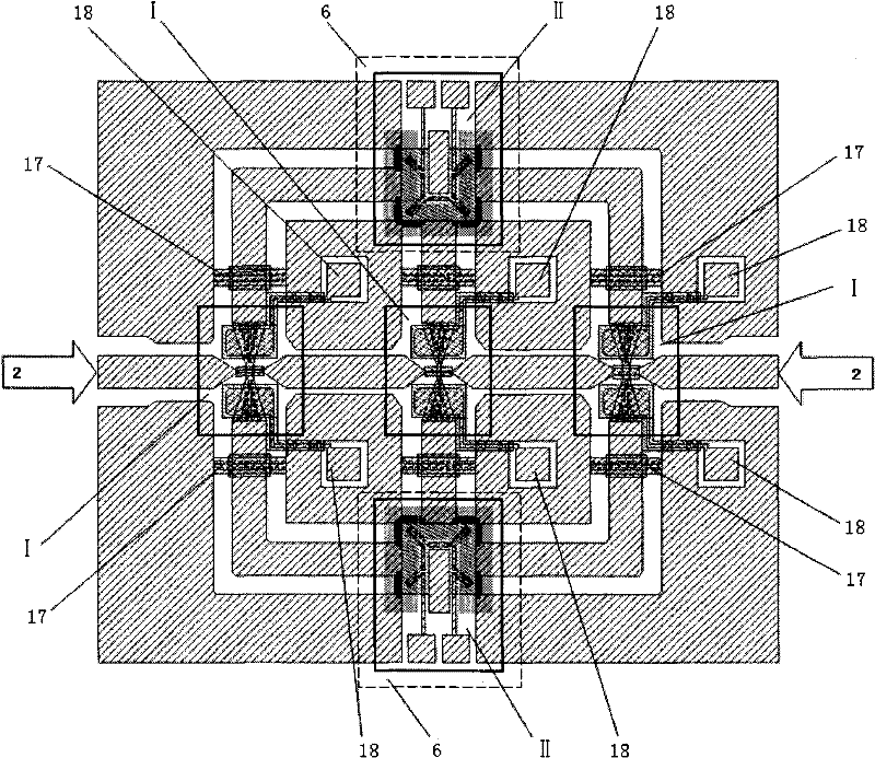 MEMS (Micro Electronic Mechanical System) clamped beam type online microwave power sensor and production method thereof