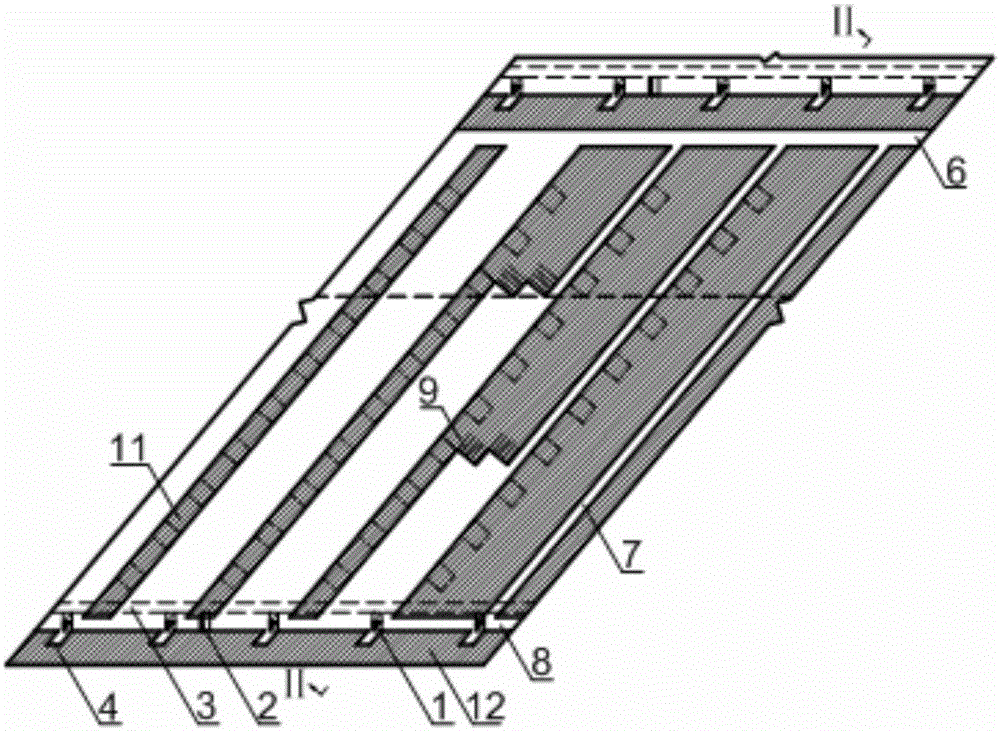 Electric rake-blasting force cooperative carrying false-inclined room-and-pillar method