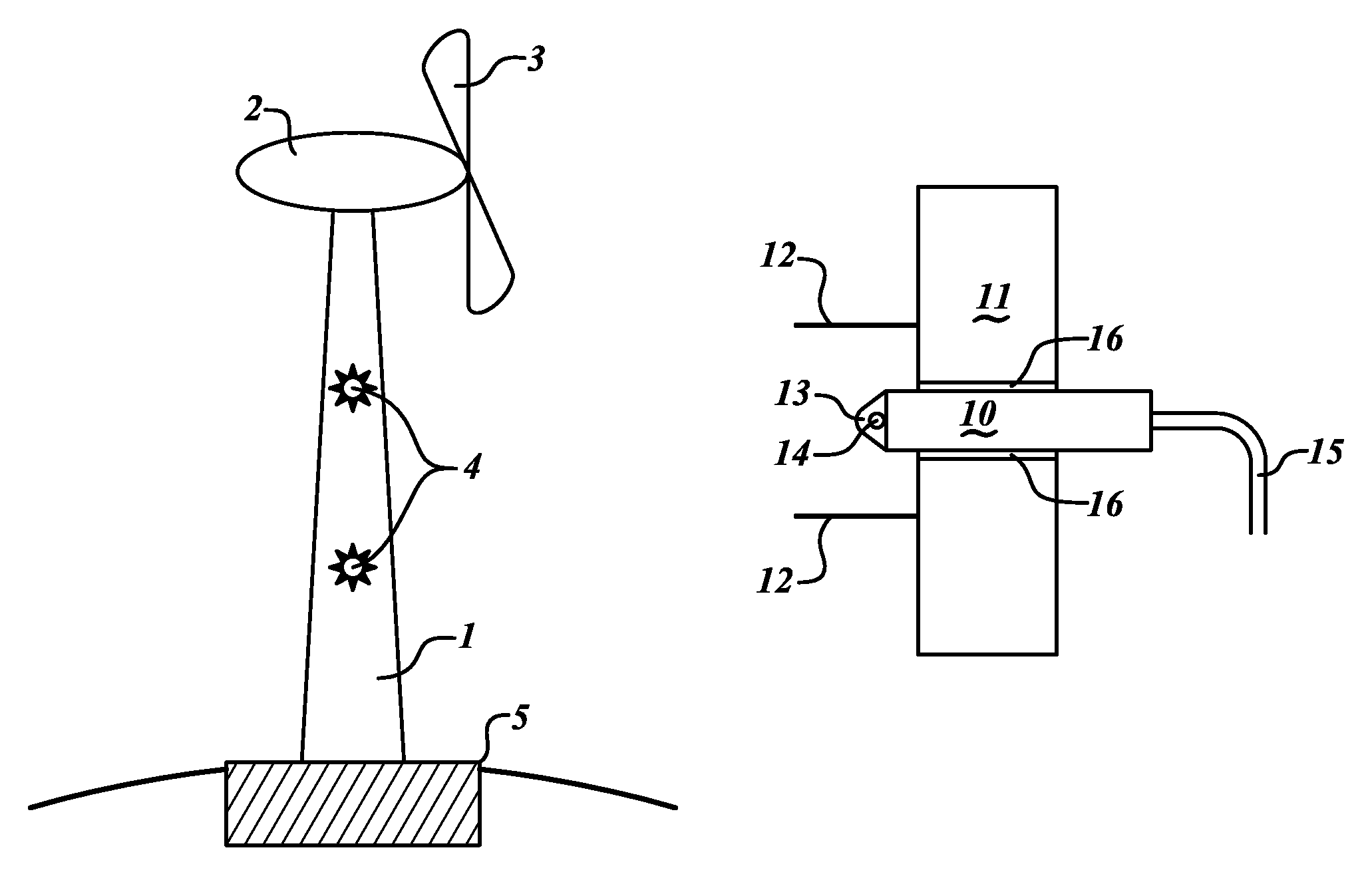 Rod shaped light for marking a tower with lights