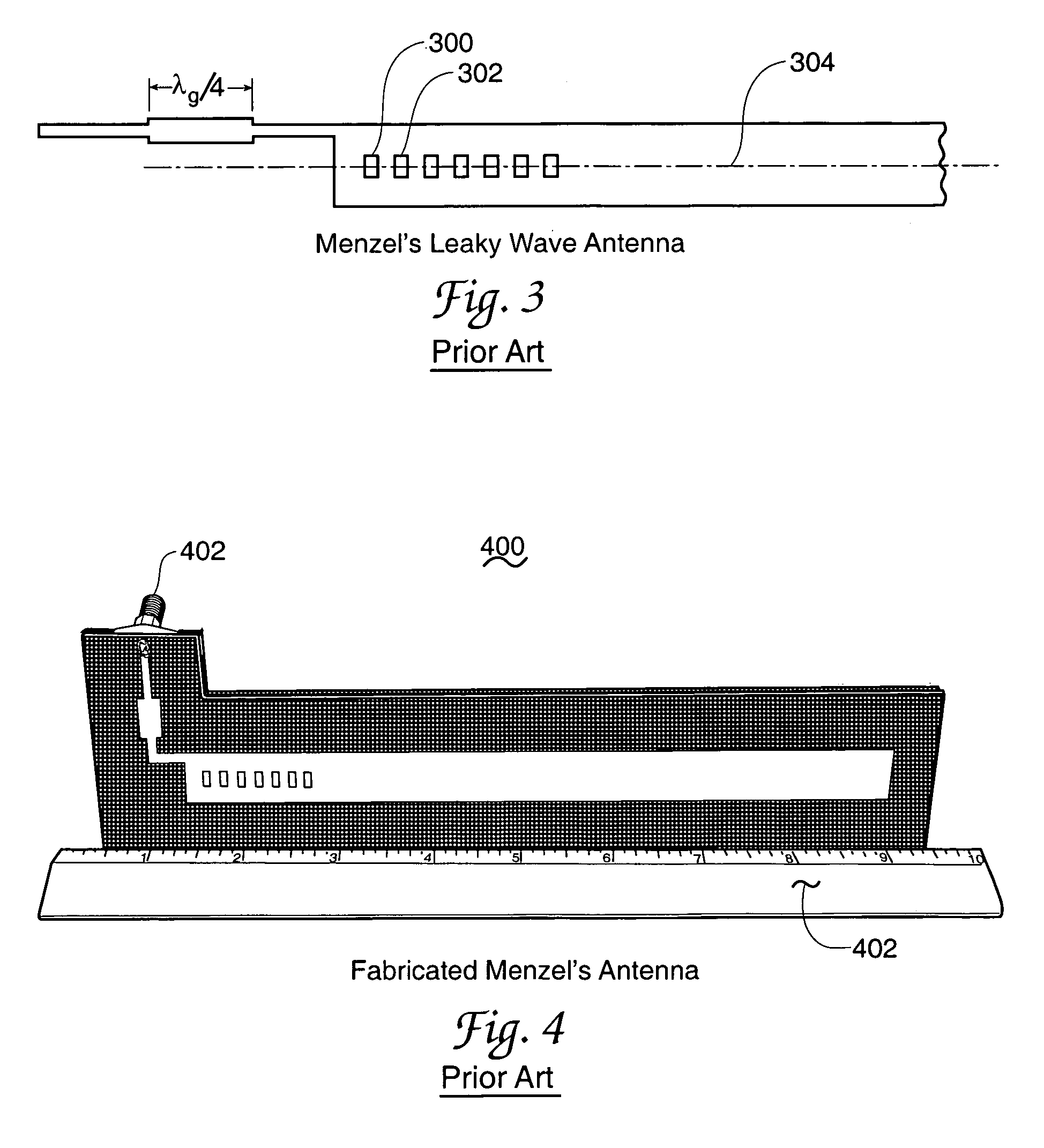 Conformal microstrip leaky wave antenna