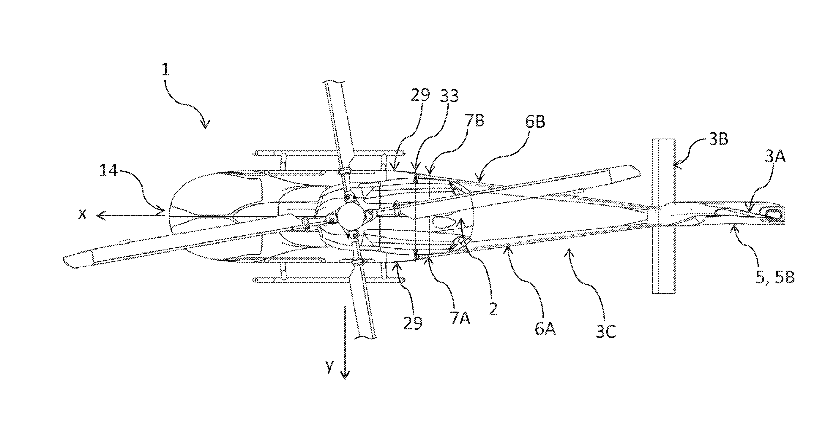 Rotary wing aircraft with a multiple beam tail