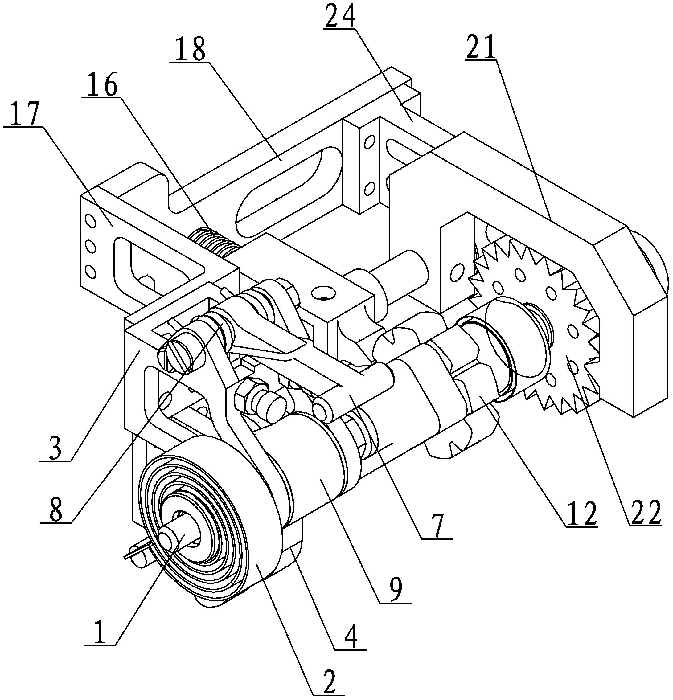 Intermittent spring expansion hinge reducing mechanism