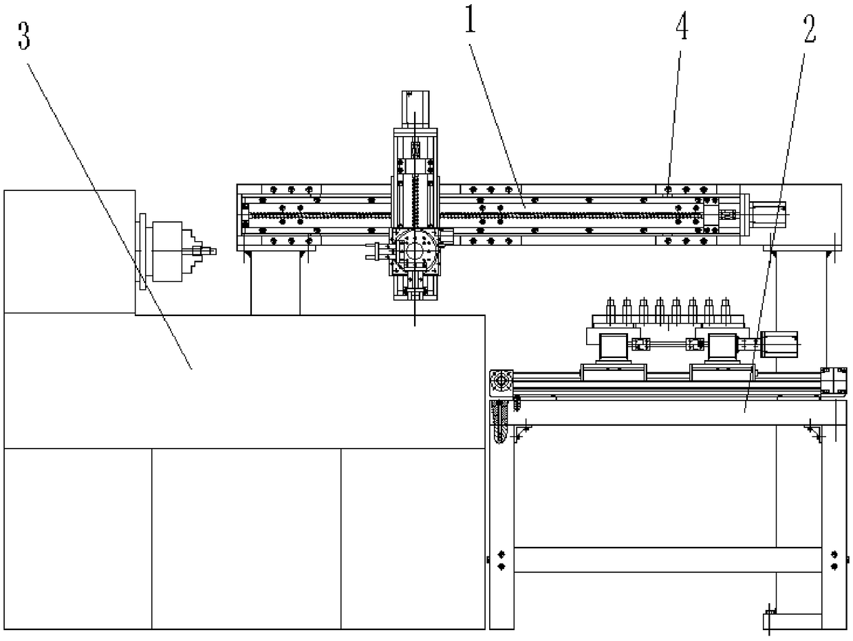 Automatic loading and unloading device of digital controlled lathe