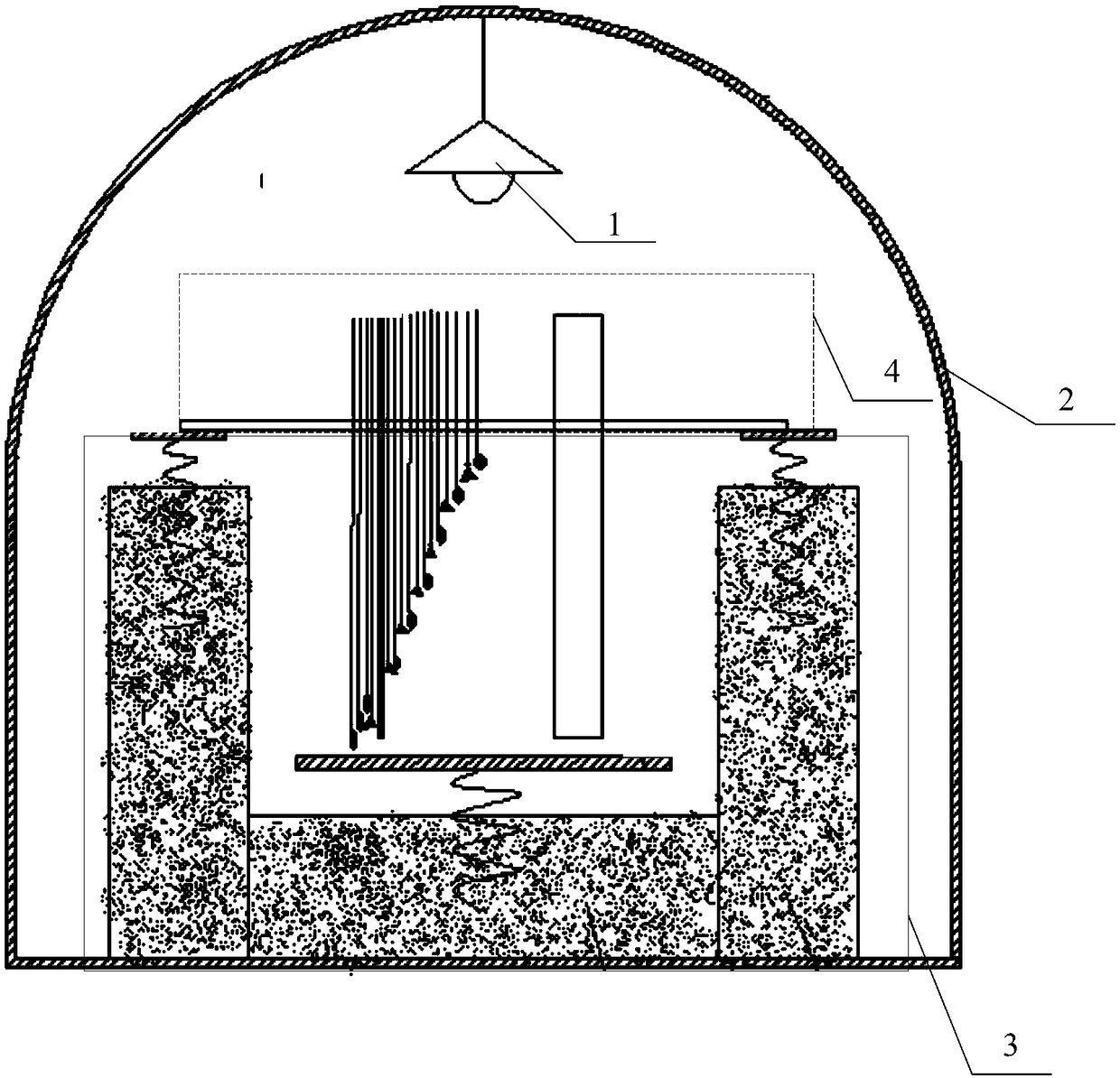 A solar pond heat collection efficiency analysis test device