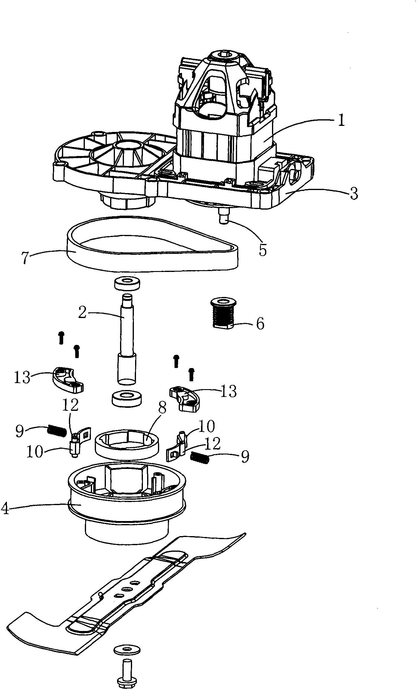 Automatic braking device of gardening tool