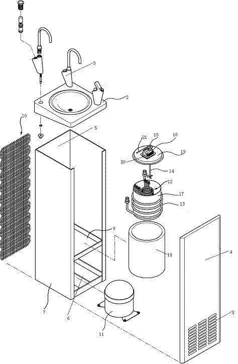 Water drinking stand with ice water system