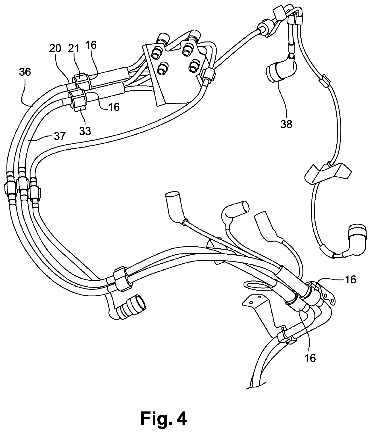 Electrical harness for a turbomachine