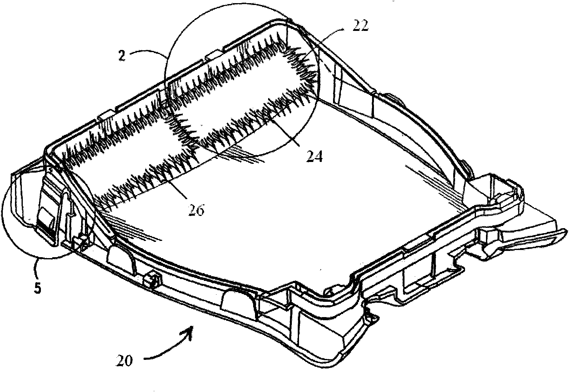 Pool cleaning vehicle with filter element & self locking clip