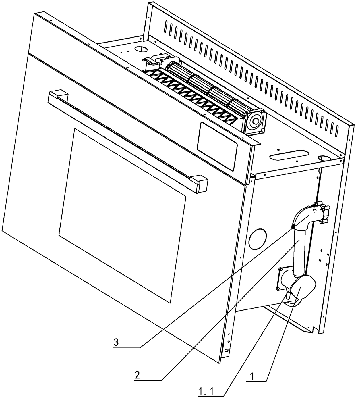 Exhaust pipe and exhaust structure of integrated cooker or electric oven baking oven