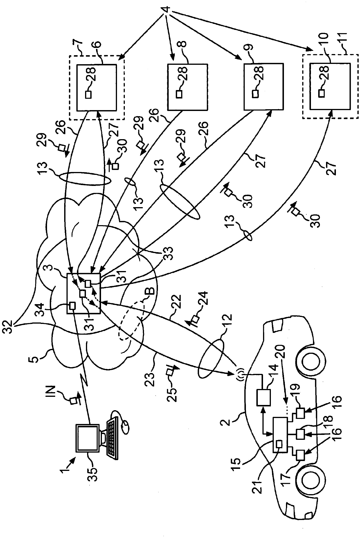 Connecting operating states of a motor vehicle and a vehicle-external device