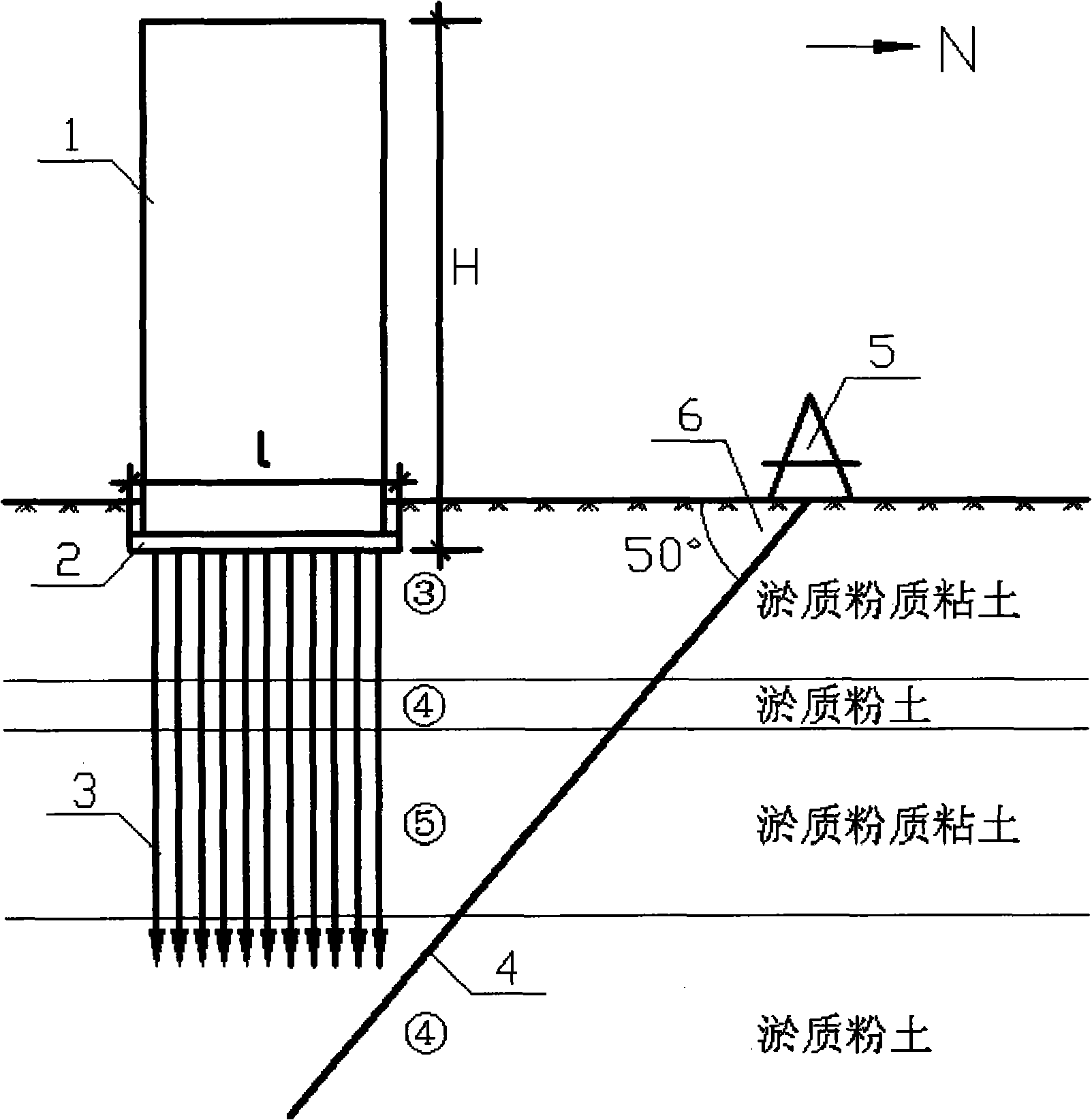 Deviation rectifying method for pile foundation architecture inclination