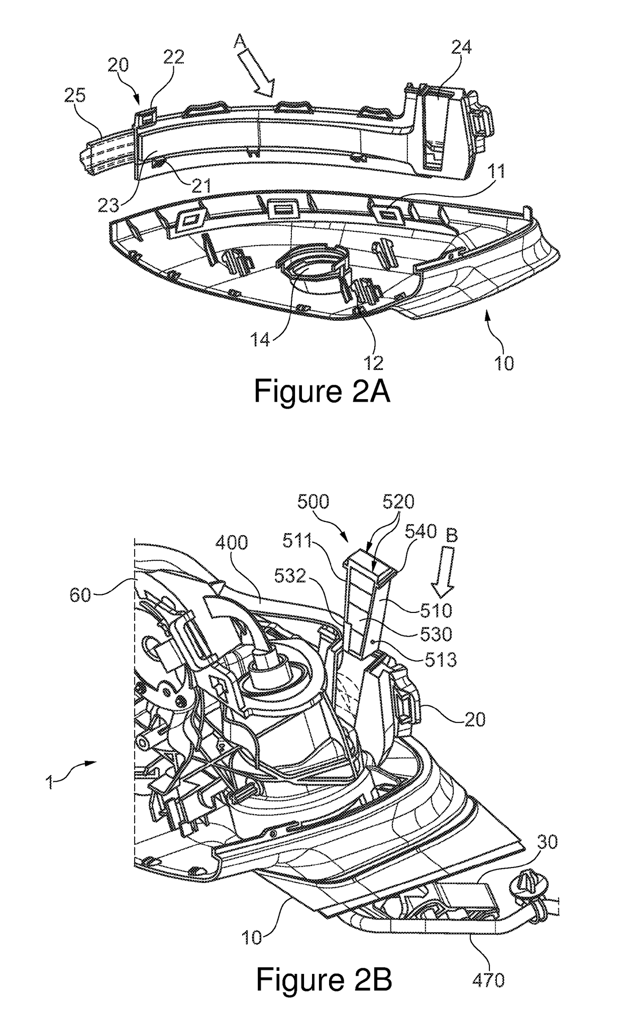 Method for manufacturing an automotive mirror