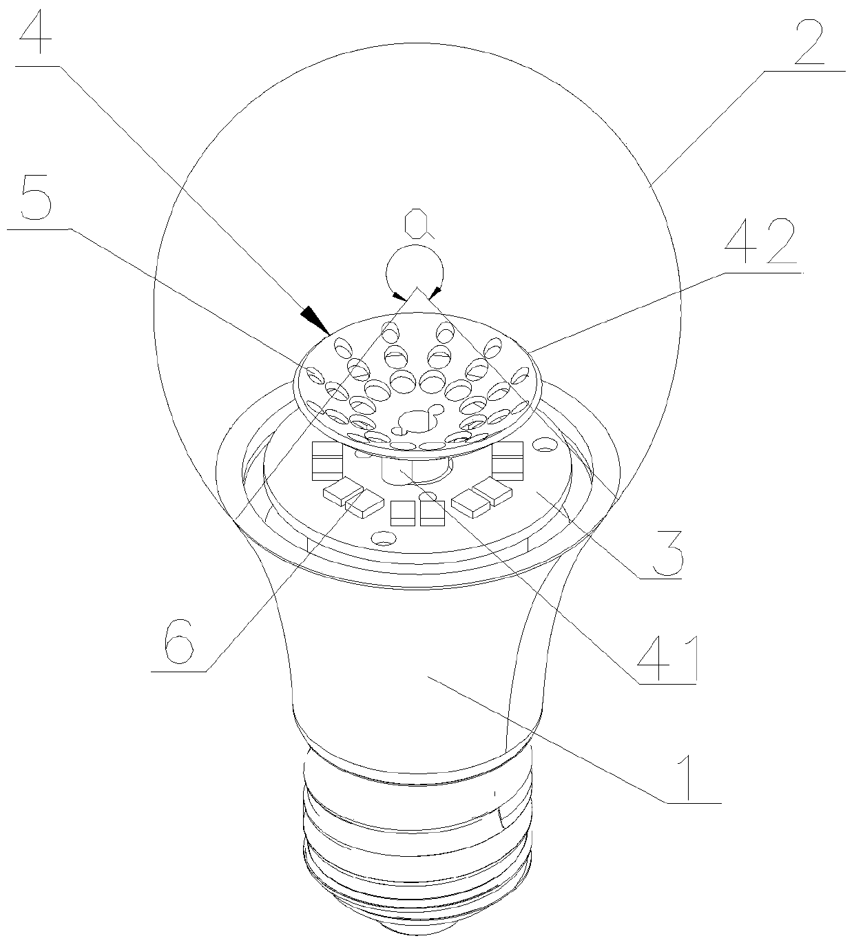 A light expanding device and a light bulb using the light expanding device
