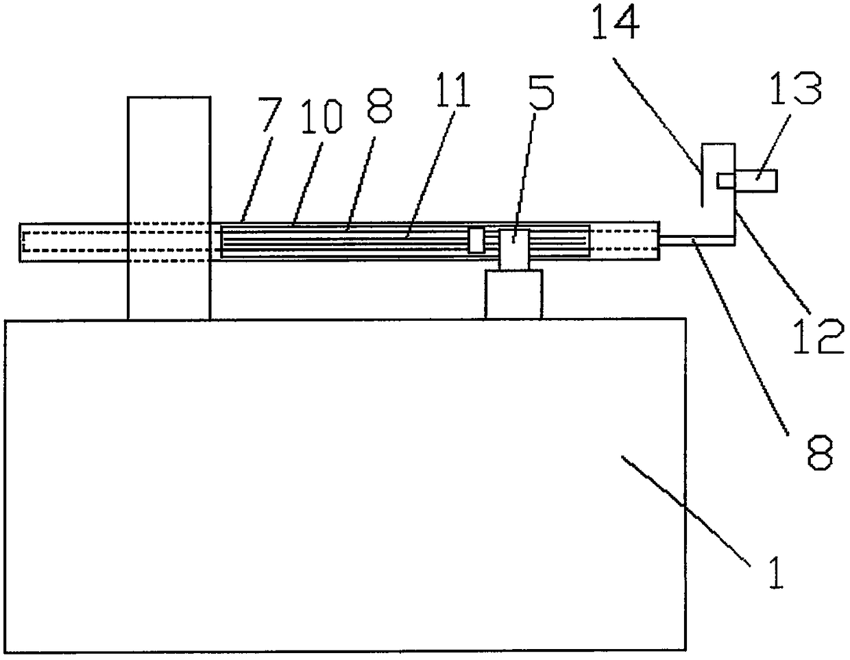 An automatic cutting device for server cabinet frame support rods