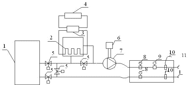Thermal response remote test device of low-grade heat source of earth source heat pump