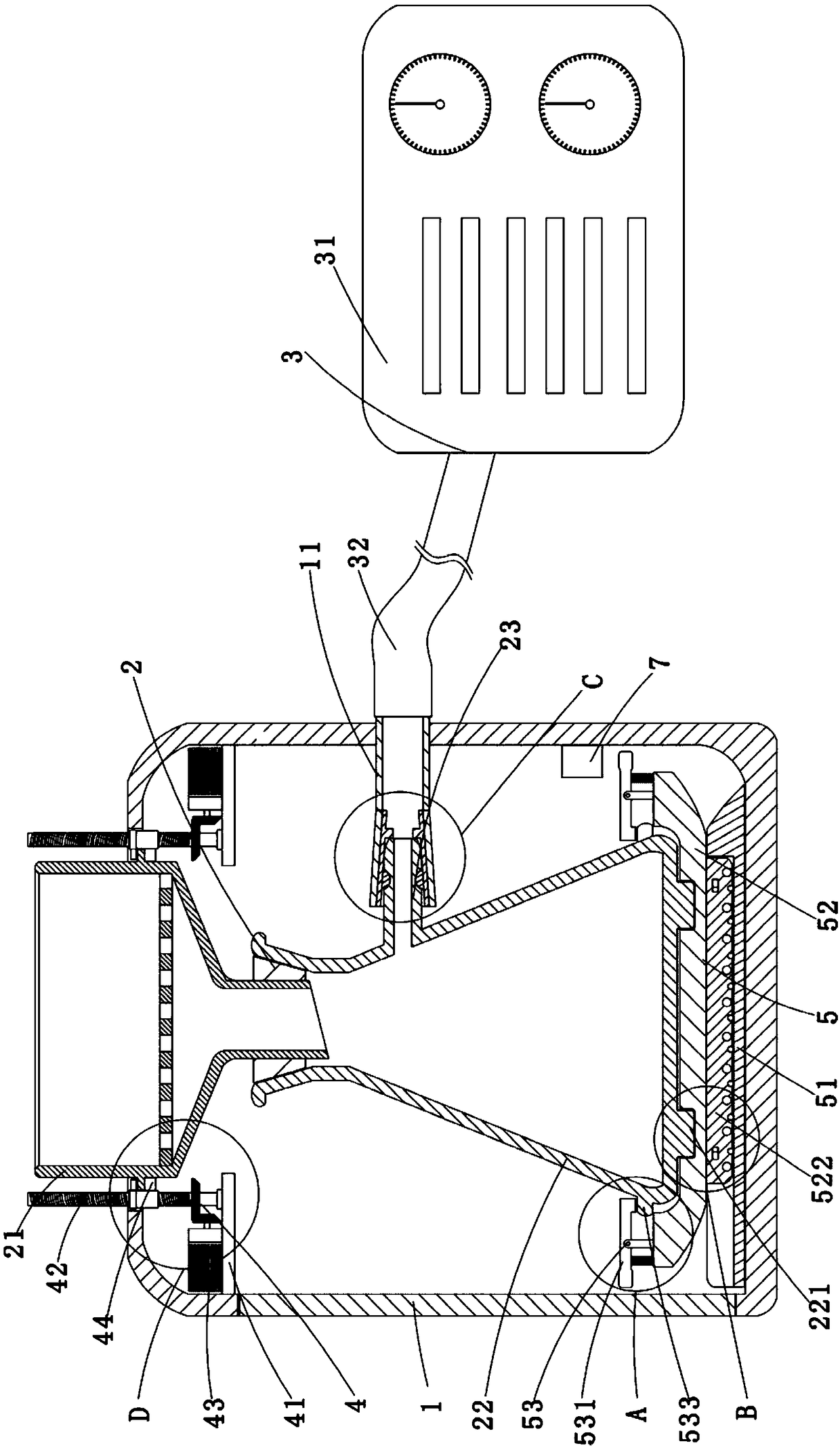 Suction filtration device for biomedical experiments