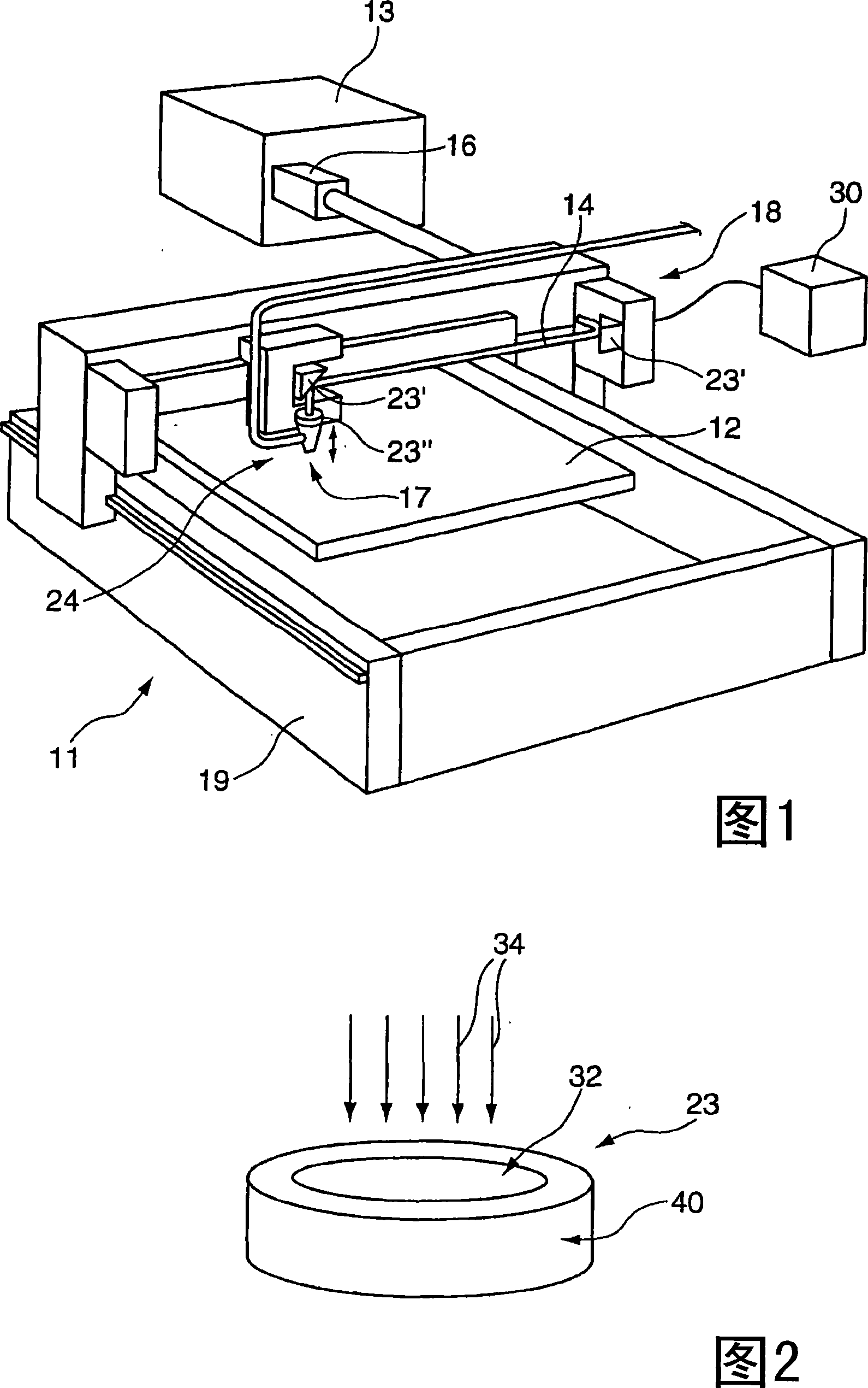 Optical element and method for recording beam parameters, comprising a temperature sensor provided in the form of a pixel matrix