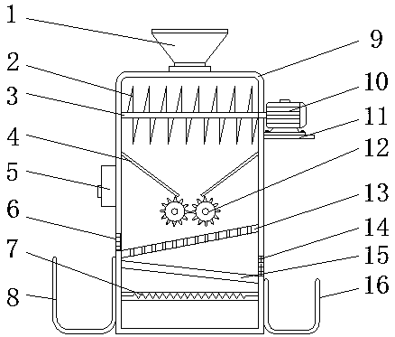 Crushing device for solid waste treatment