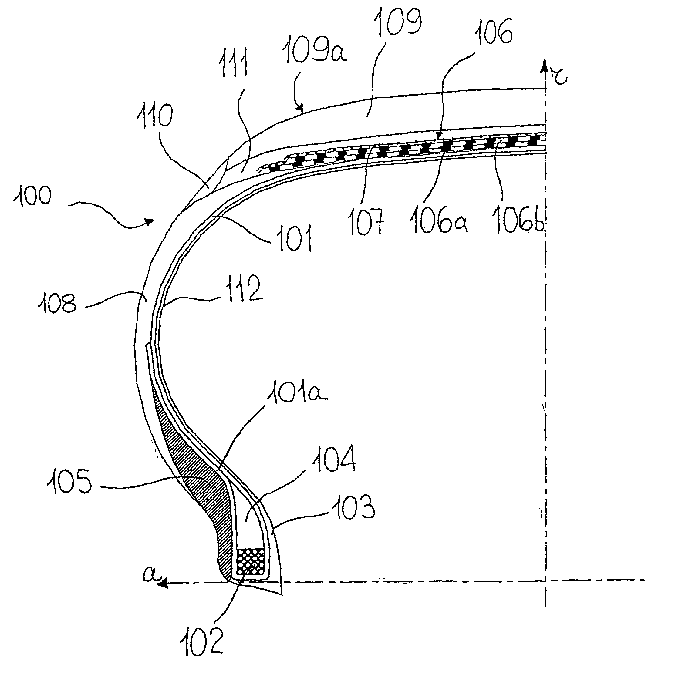 Motor vehicle tire with low rolling resistance