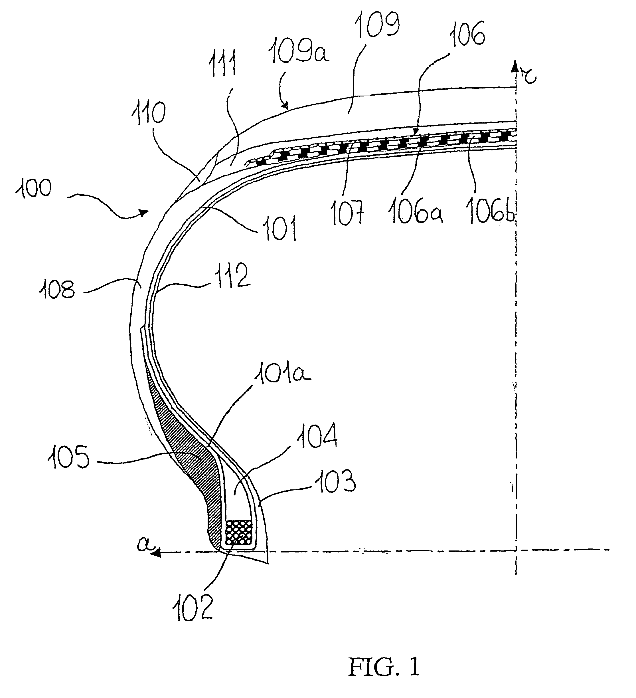 Motor vehicle tire with low rolling resistance