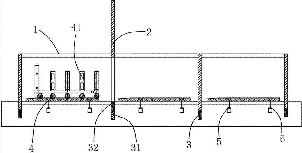 Tunnel baking line material conveying method and device