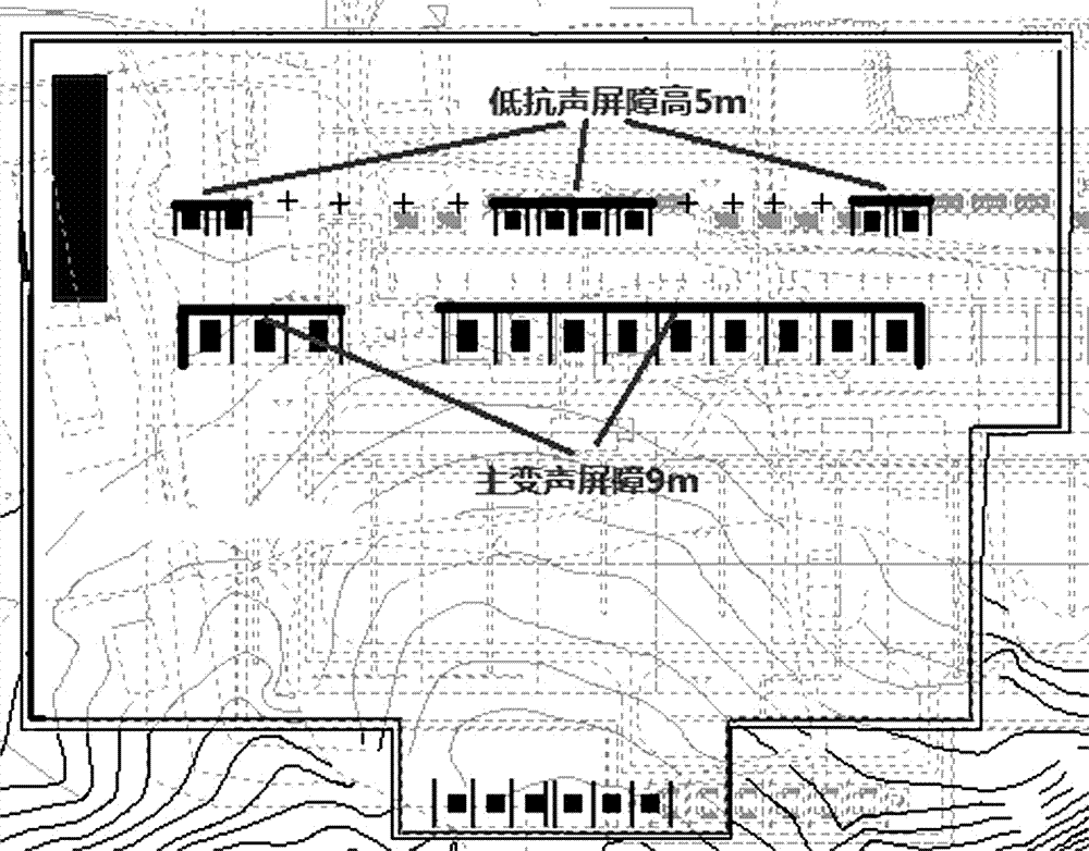 Main transformer U-type noise reduction firewall structure