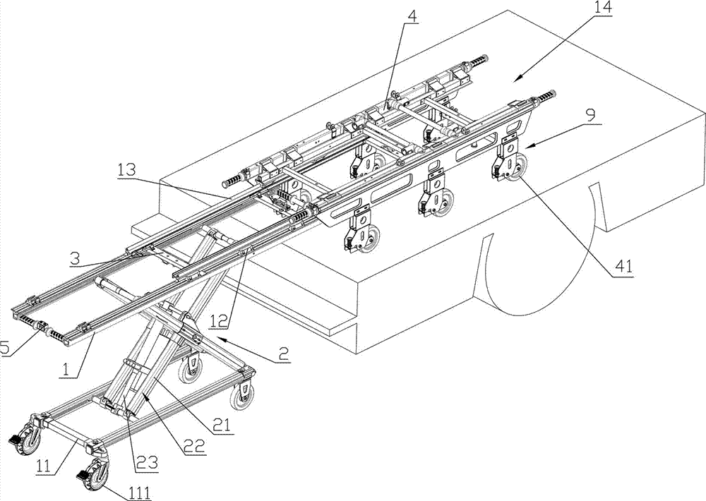 Electric stretcher for first aid