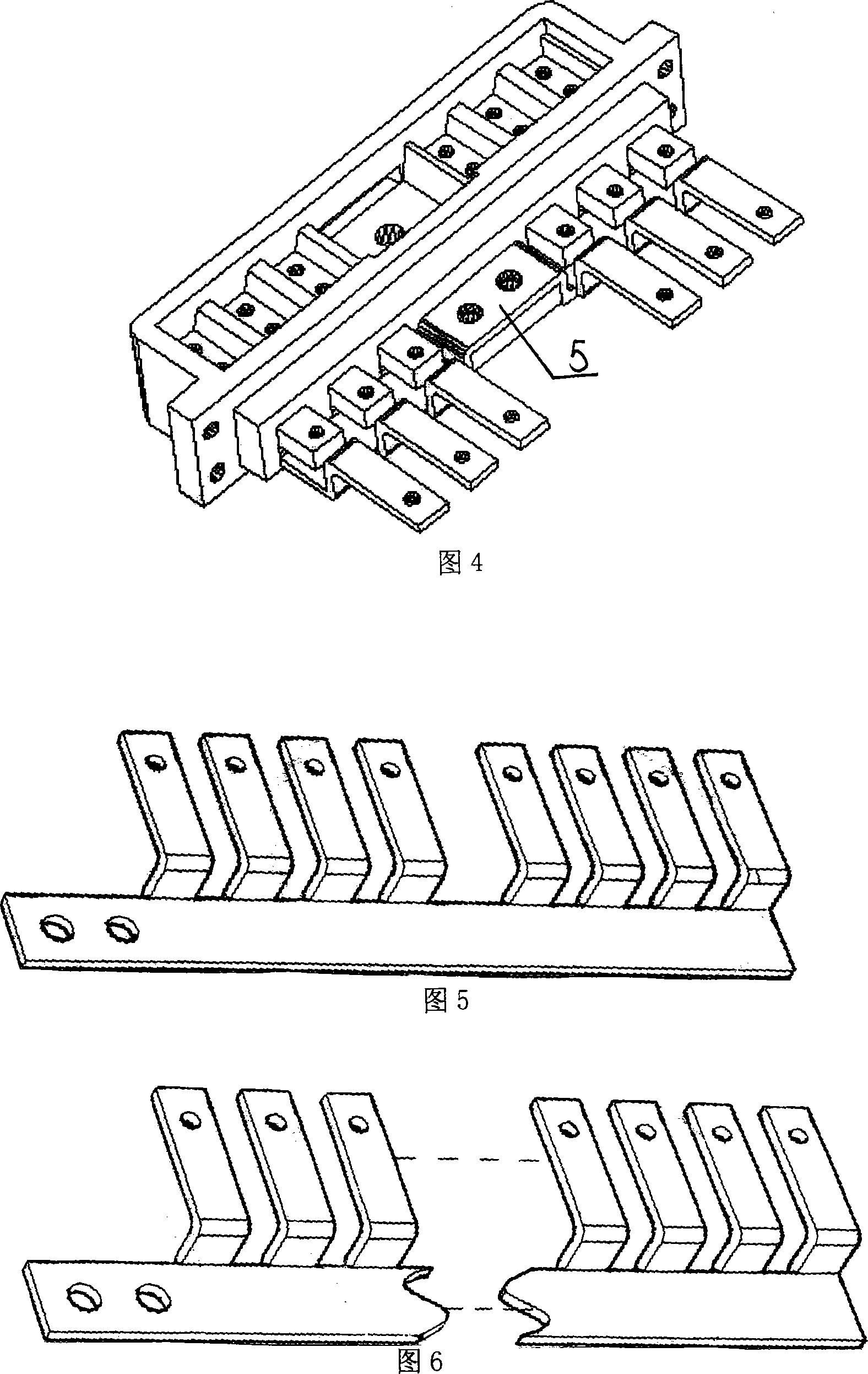 Finger-fork type instrument terminals bus-bar wire