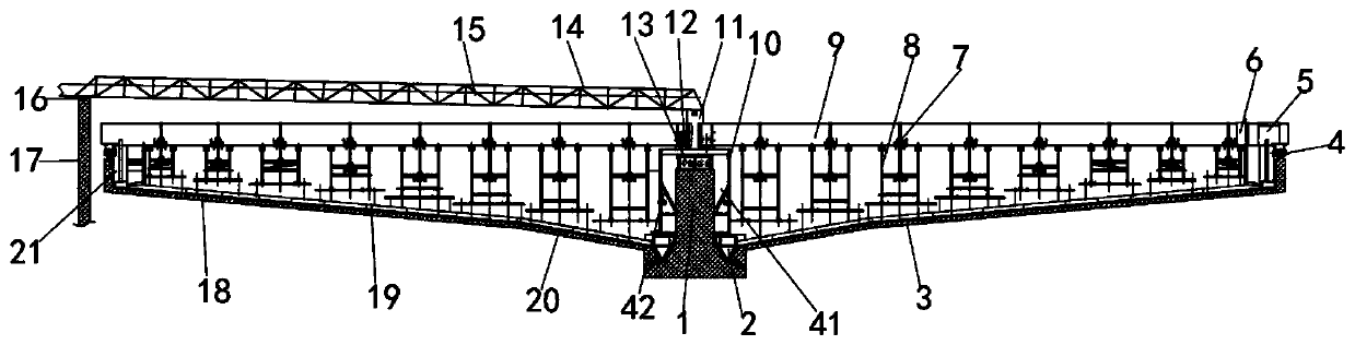 Large-diameter peripheral hydraulic dual-drive automatic sectional rake lifting thickener