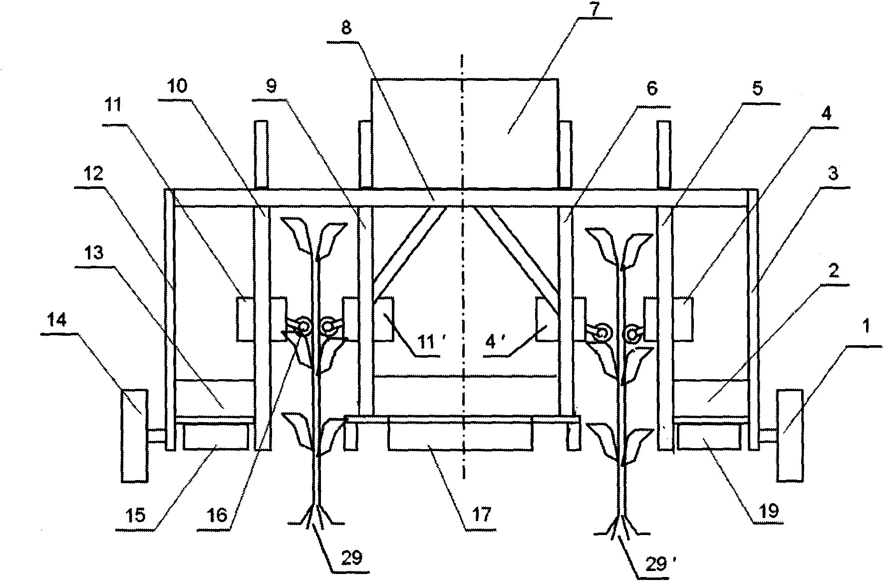 Tobacco harvesting machine with roller cutter head
