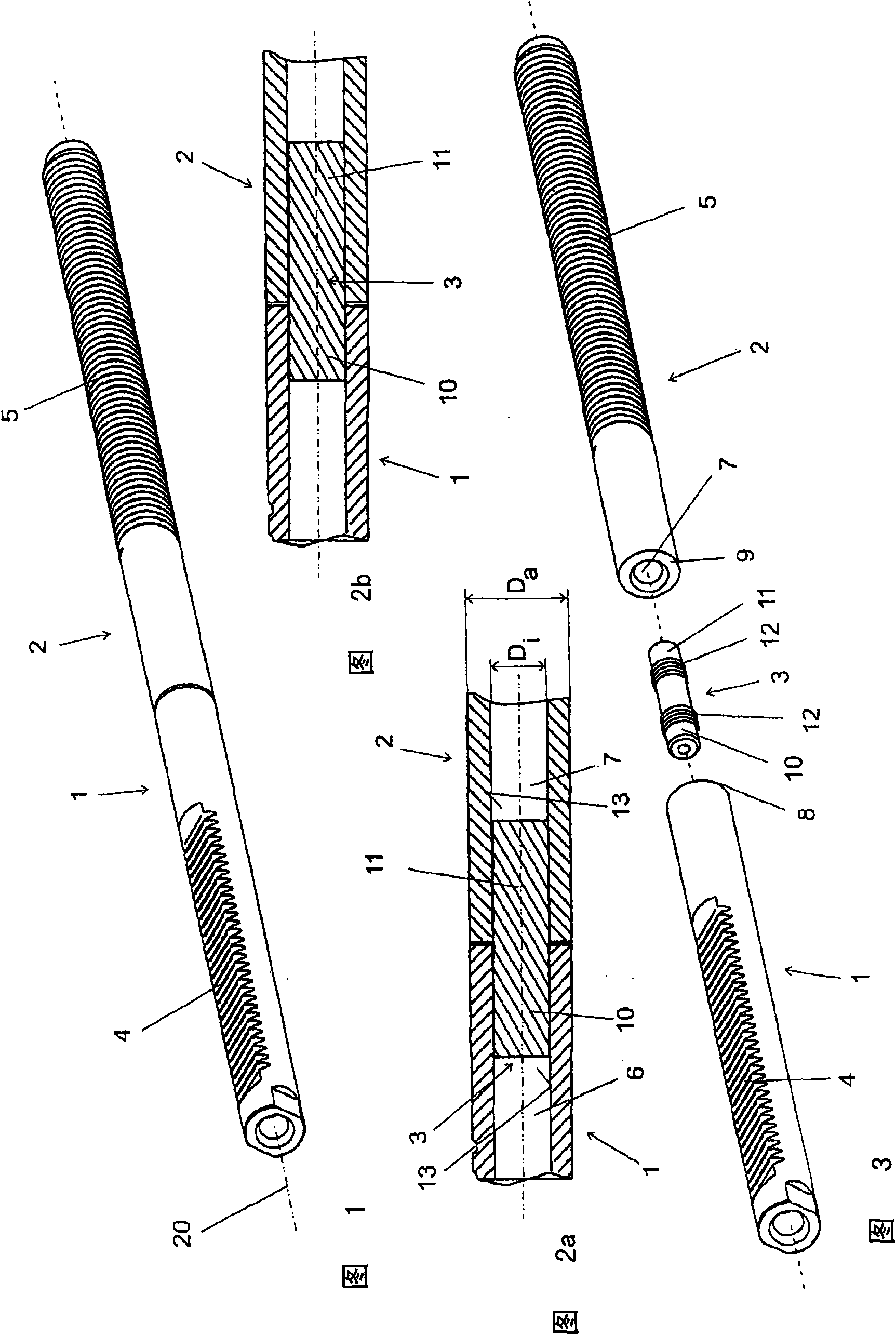 Toothed or threaded rod