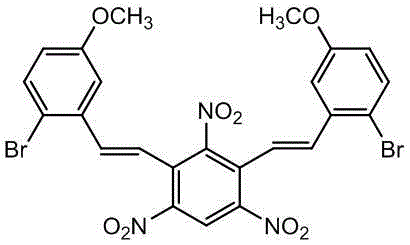 1,3-bis(2-bromo-5-methoxylstyryl)-2,4,6-trinitrobenzene and preparation method thereof