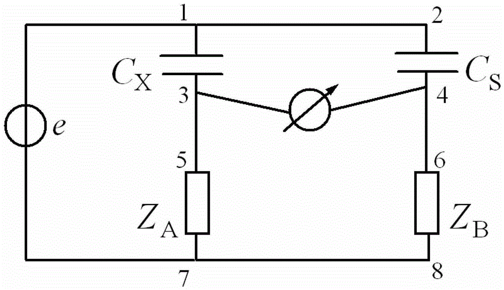 A four-terminal method high-value capacitive impedance measuring device and its measuring method