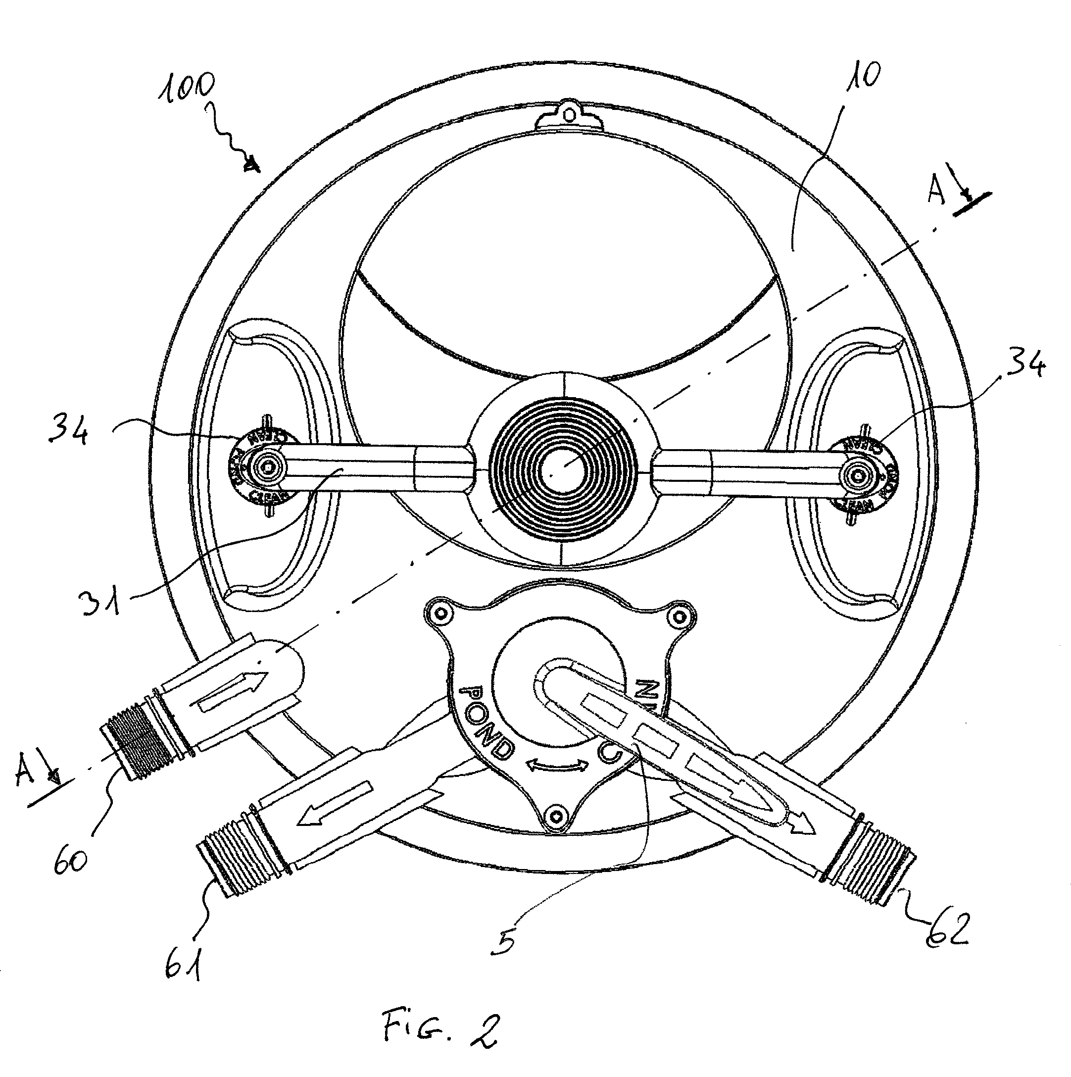 Filtering device for ponds and the like