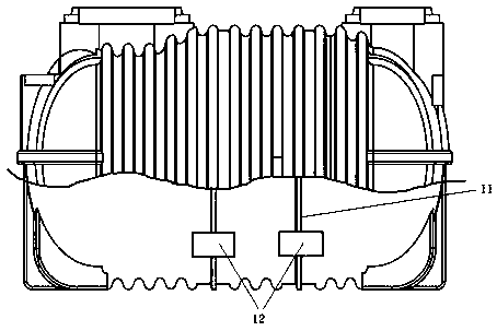 Tank-type septic tank for rural sanitary toilet