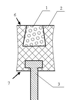 Wear-resistant composite material with ceramic embedded in rubber and preparation method thereof