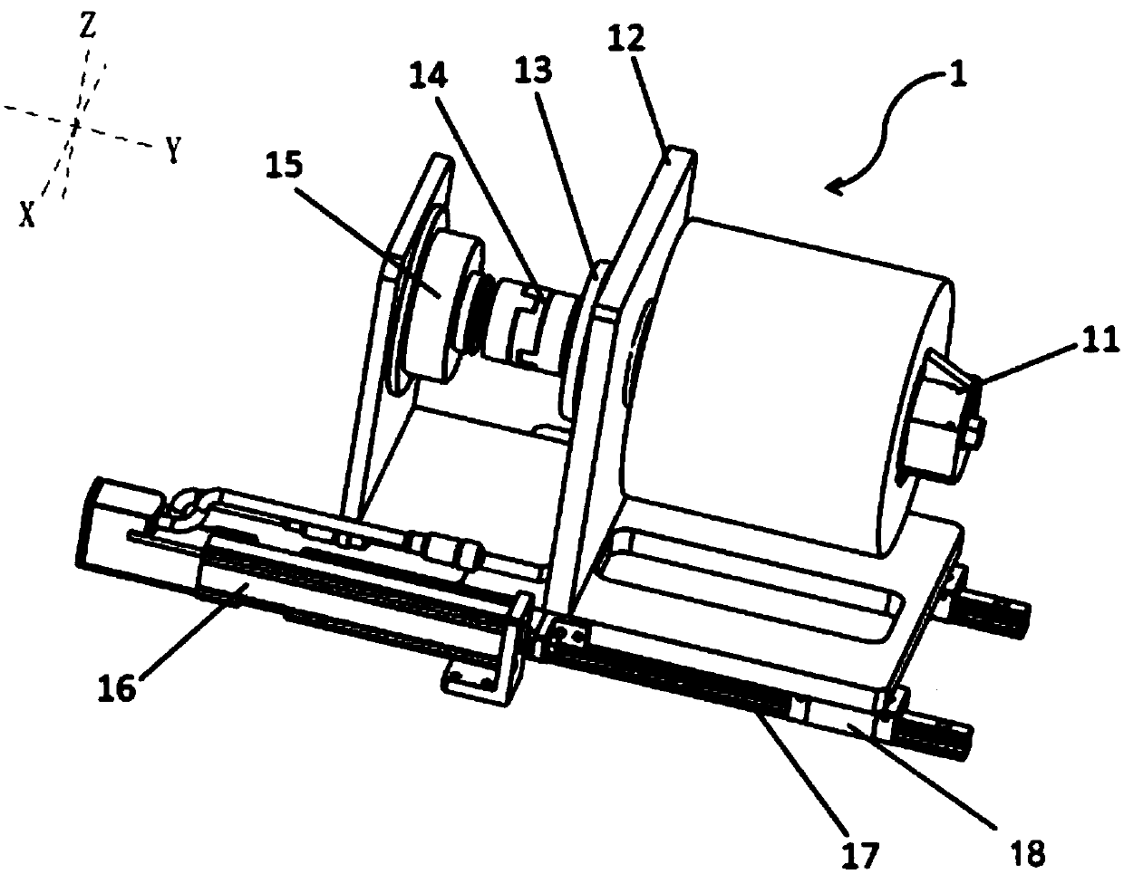 Unpowered unreeling machine, cell top surface protecting film tearing device, film adhering device and film adhering method