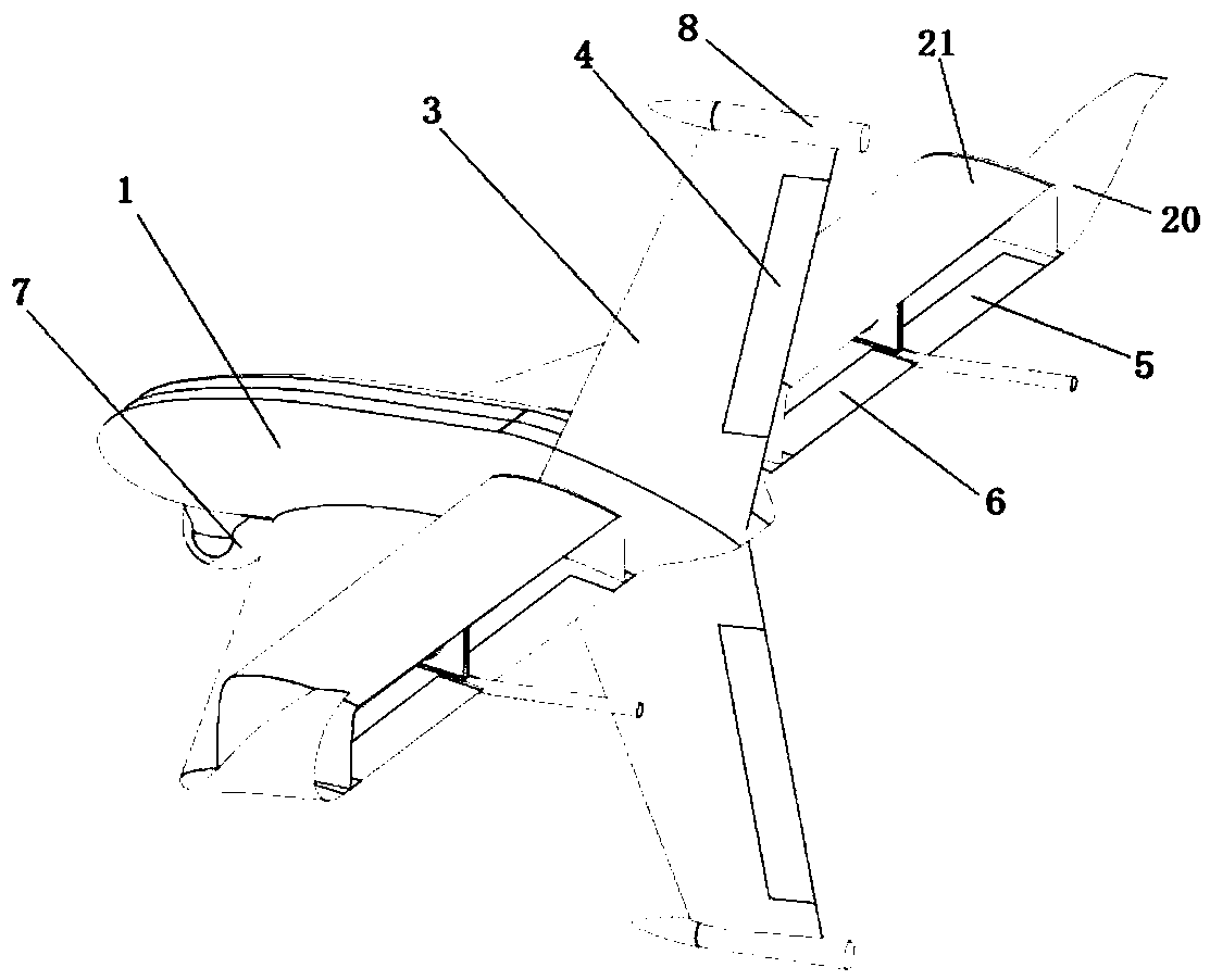 Novel configuration vertical take-off and landing unmanned aerial vehicle and flight control method thereof