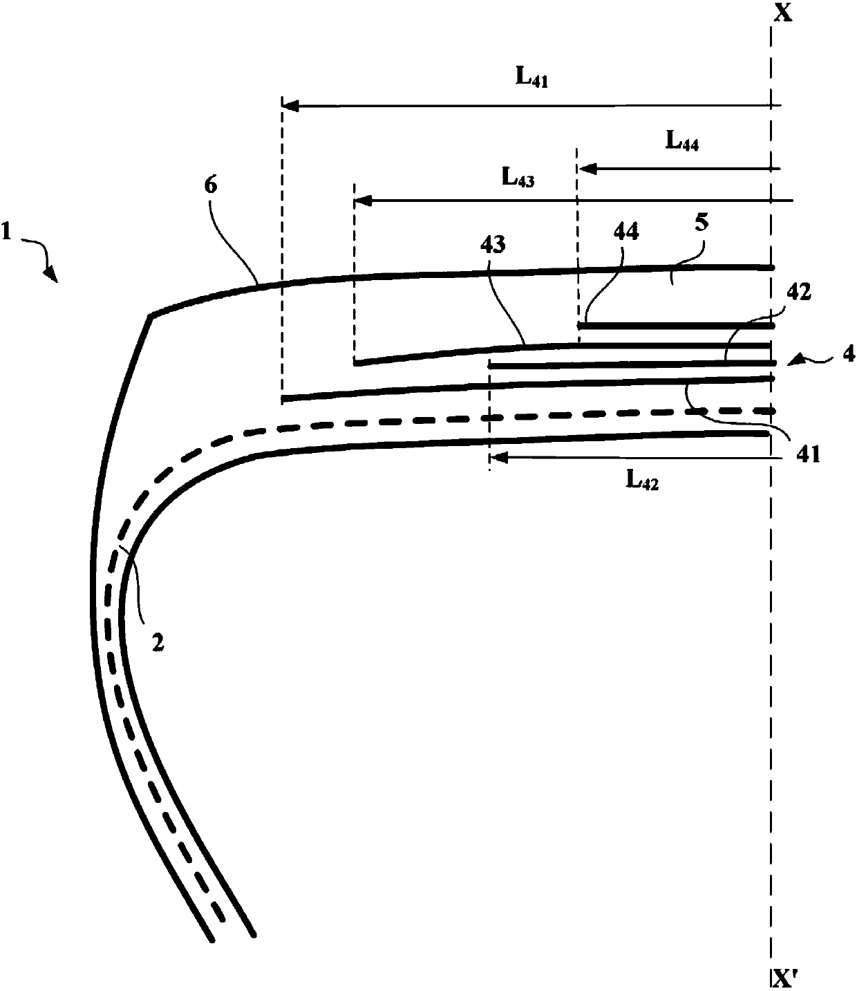 Tire having improved wear properties and improved rolling resistance