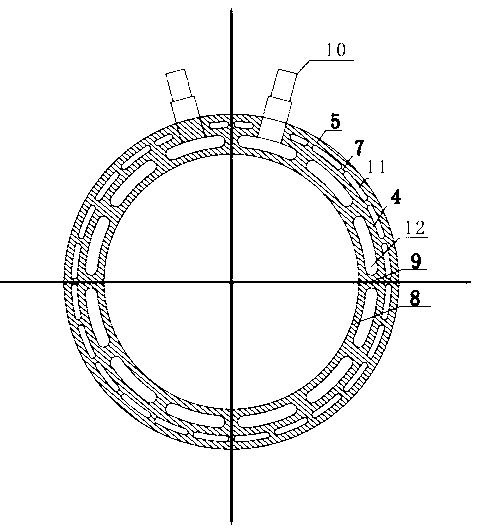 Water-cooled motor casing double-cooling-circuit structure