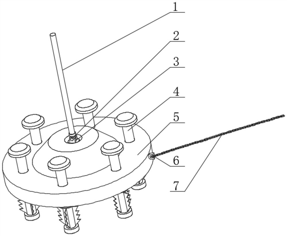 A subsea vibrating multi-anchor anchoring system