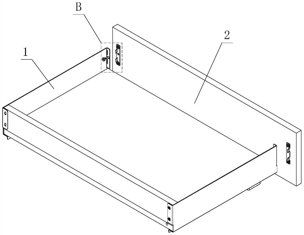 Convenient disassembly and assembly structure for furniture drawer