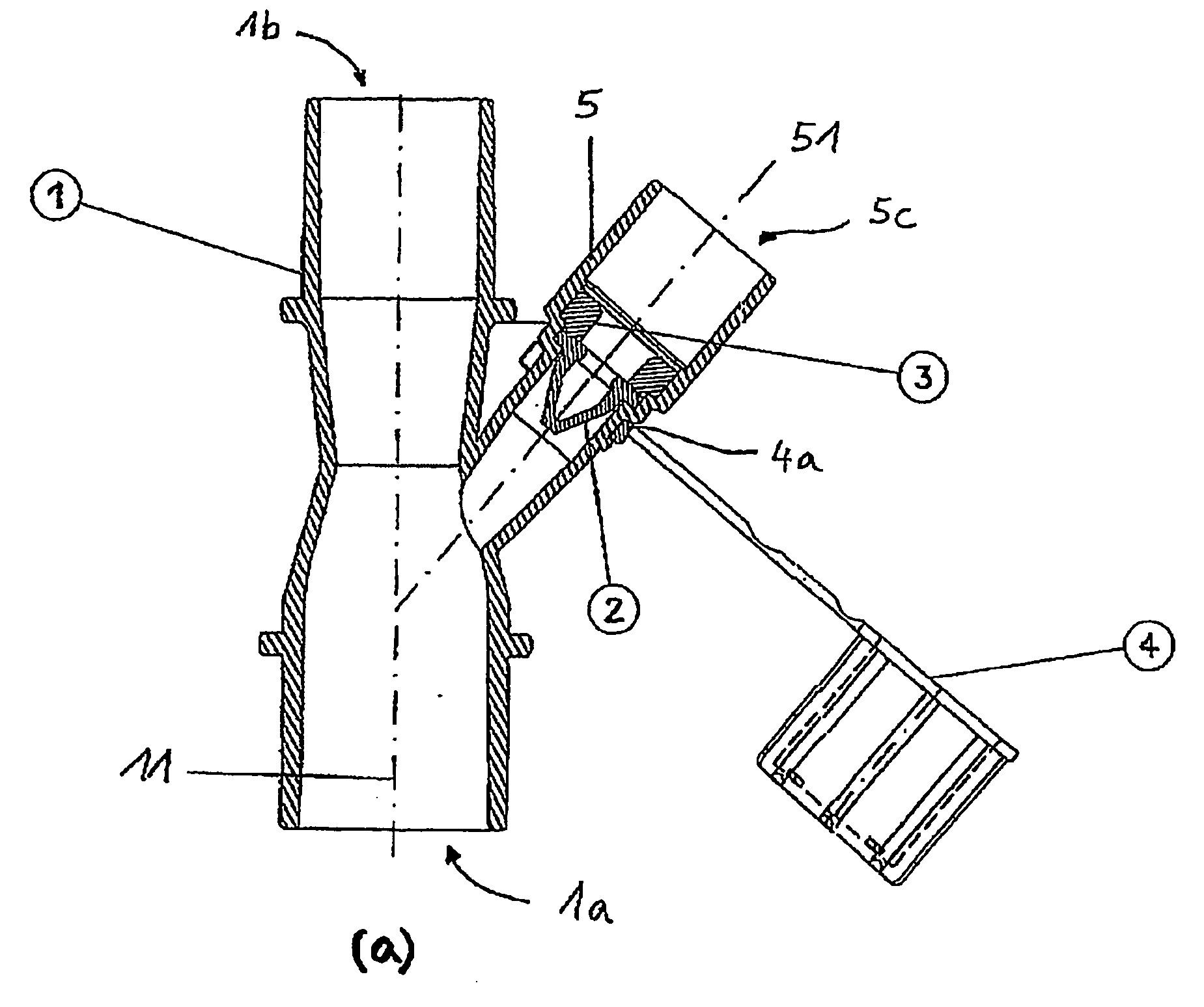 Arrangement Comprising a Catheter and Connector Piece, and Valve for Passage of a Catheter