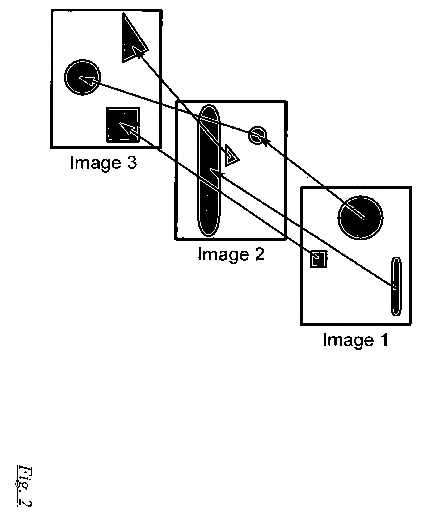 Method, system and computer program for interactive spatial link-based image searching, sorting and/or displaying