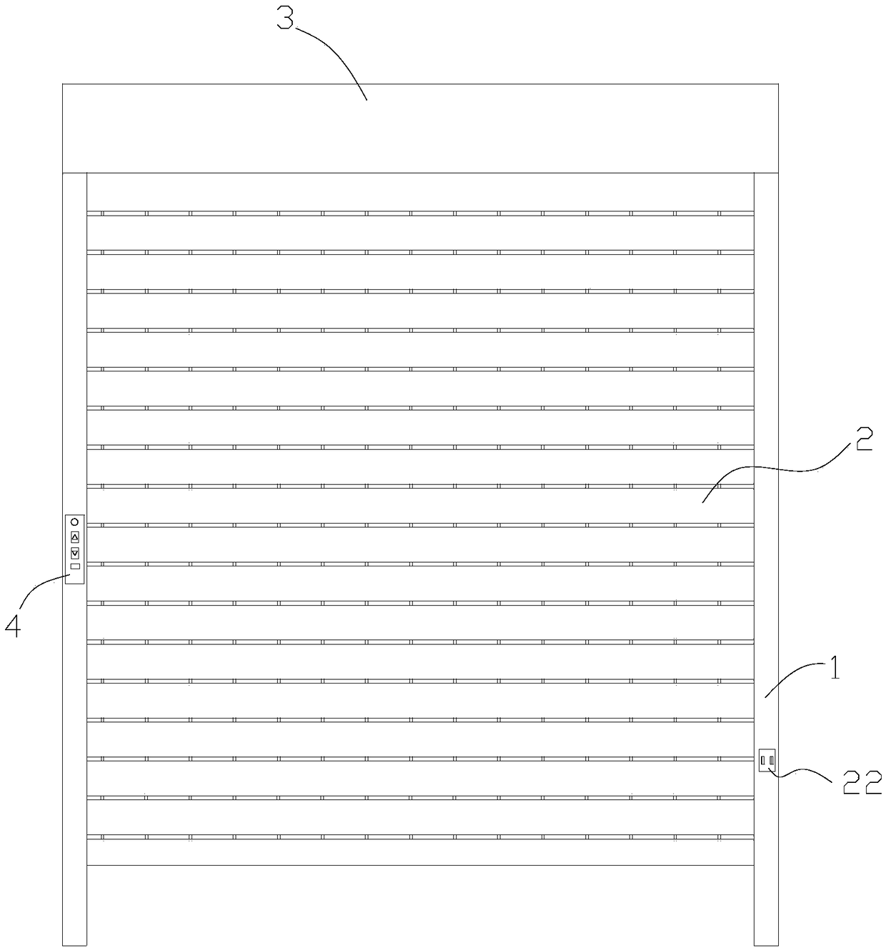 Solar energy storage-type straight-strip electric louver