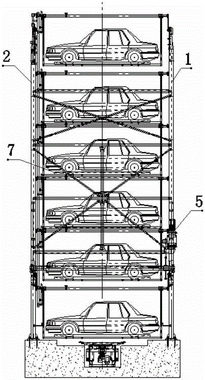 Plate type garage capable of rotating automatically and circulating vertically